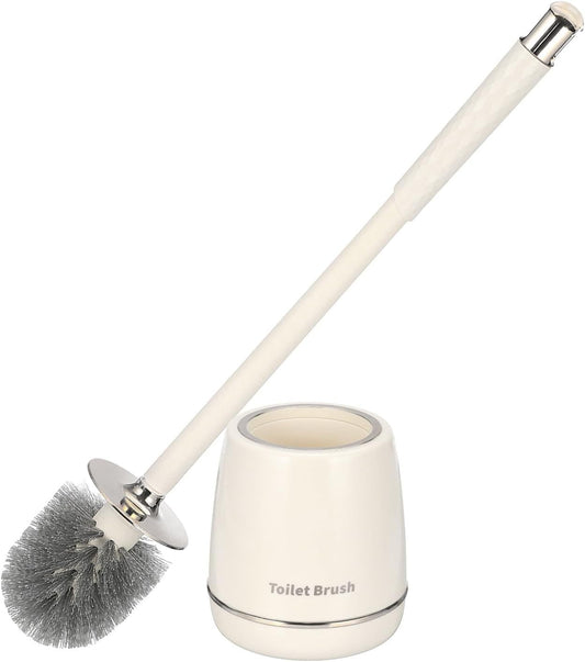 Toilet Brush with Holder Silver, Modern Toilet Bowl Cleaner Set with Sturdy Base and Deep Cleaning Bristles V1197-RY-052502