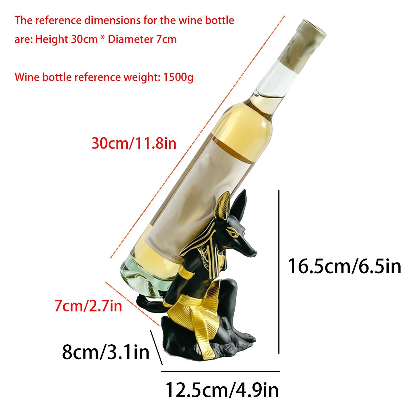 Ancient Egyptian Anubis Wine Rack - Creative Resin Craft Wine Bottle Holder, Home Bar Cabinet Decoration V1199-DT-TB-JJ001