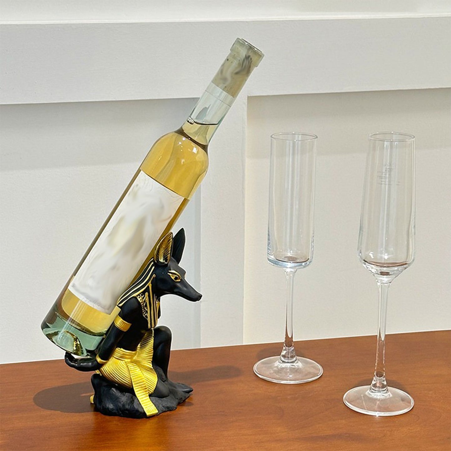 Ancient Egyptian Anubis Wine Rack - Creative Resin Craft Wine Bottle Holder, Home Bar Cabinet Decoration V1199-DT-TB-JJ001