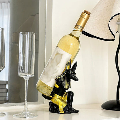 Ancient Egyptian Anubis Wine Rack - Creative Resin Craft Wine Bottle Holder, Home Bar Cabinet Decoration V1199-DT-TB-JJ001