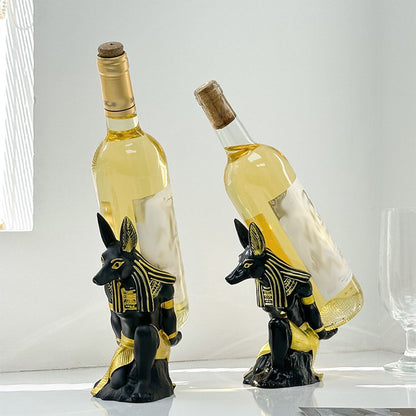 Ancient Egyptian Anubis Wine Rack - Creative Resin Craft Wine Bottle Holder, Home Bar Cabinet Decoration V1199-DT-TB-JJ001