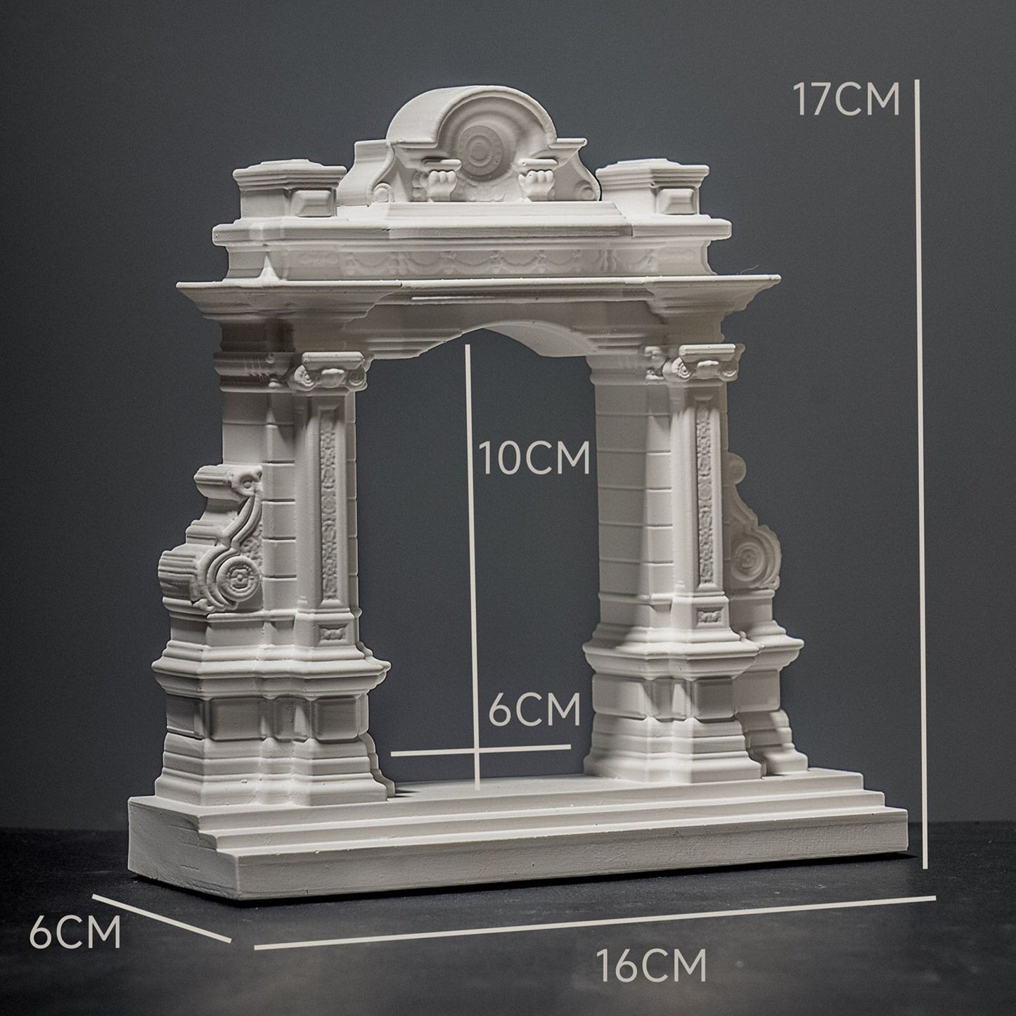 Miniature Roman Arch Model - Handcrafted Plaster Architectural Decor for Bookshelf, Desk & Home Display V1199-DT-TB-SG002