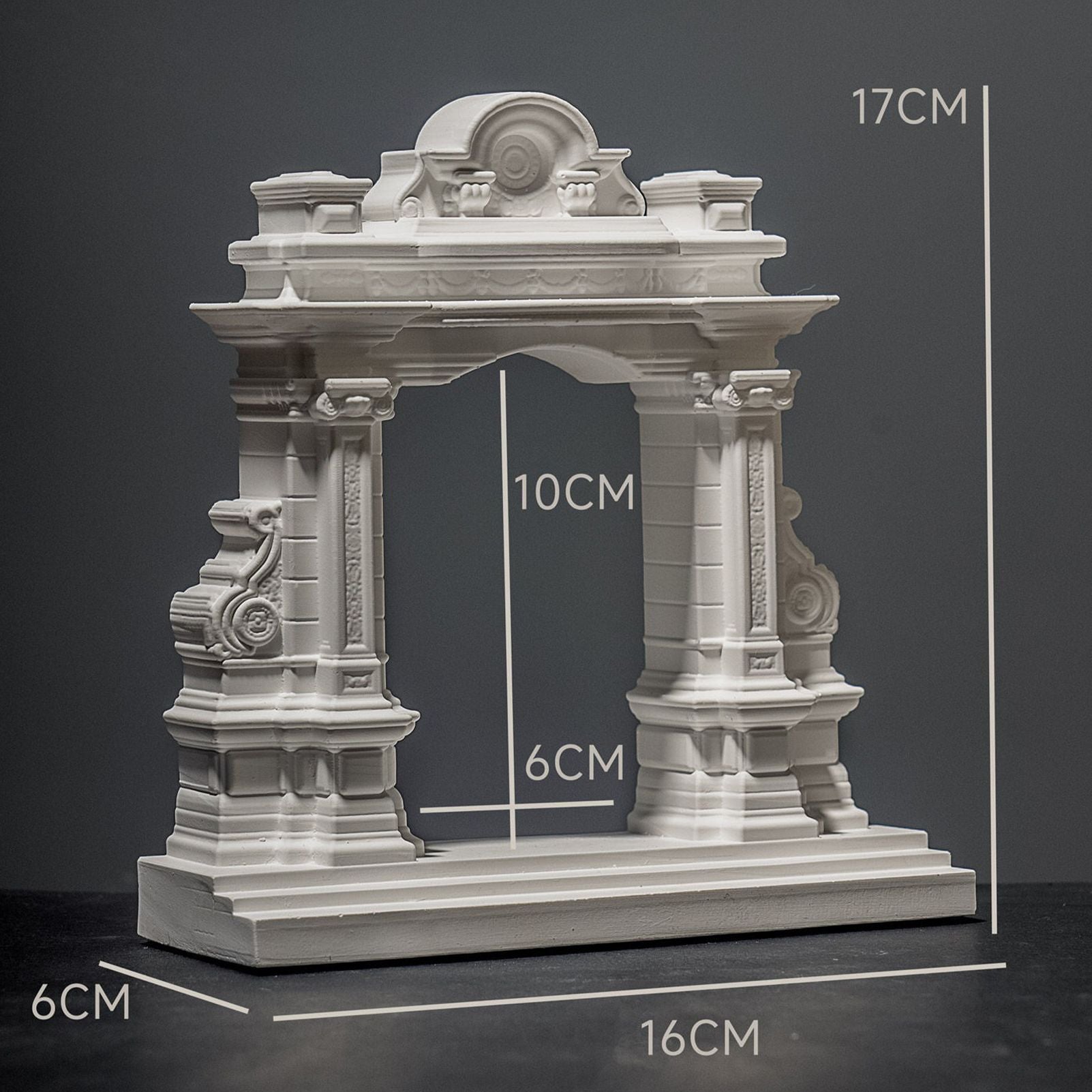 Miniature Roman Arch Model - Handcrafted Plaster Architectural Decor for Bookshelf, Desk & Home Display V1199-DT-TB-SG002