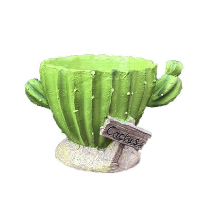 Cactu-Shaped Resin Planter - Mini Multi-Opening Flower Pot for Desktop, Garden, Office Decor, Unique Gift for V1199-DT-TB-SZ002