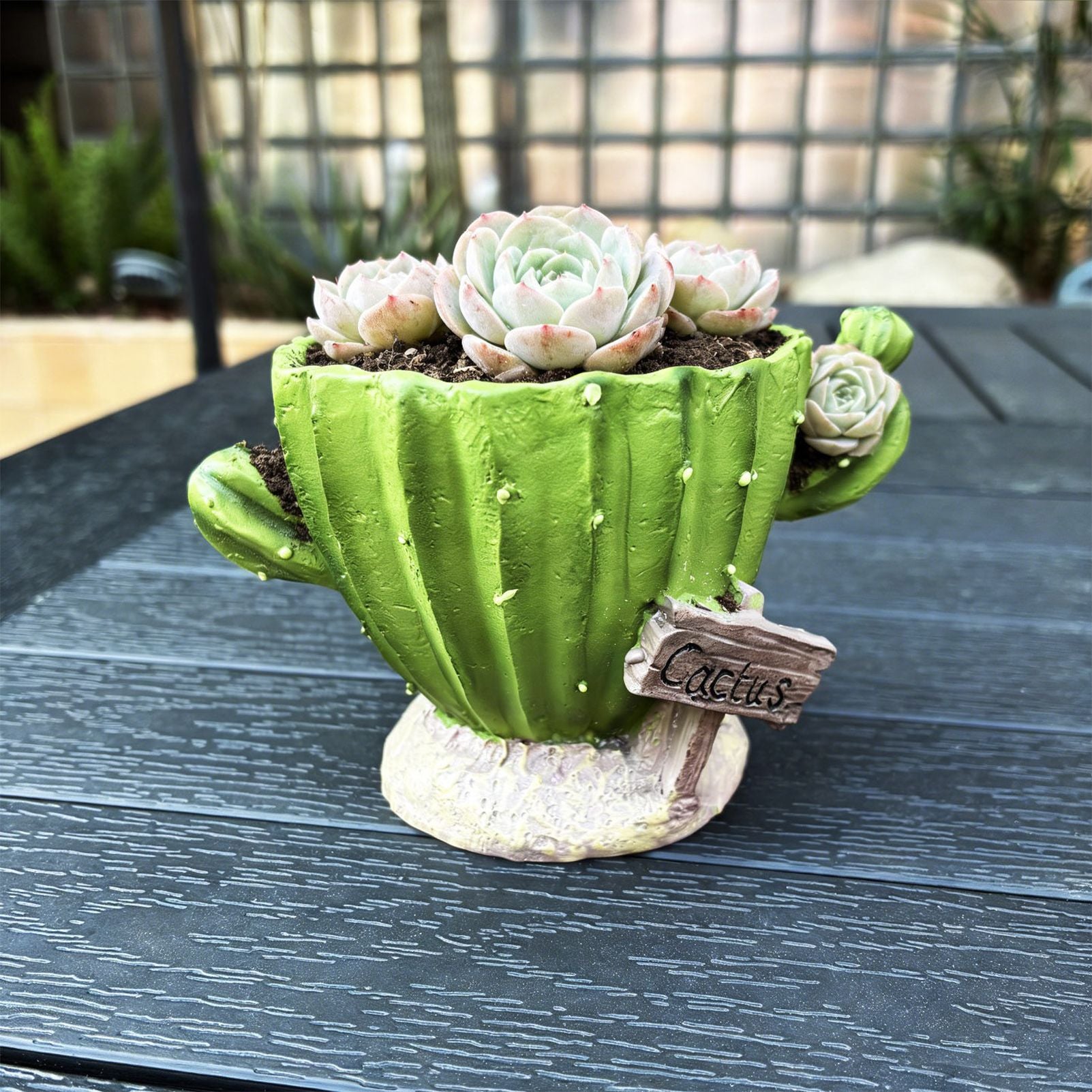 Cactu-Shaped Resin Planter - Mini Multi-Opening Flower Pot for Desktop, Garden, Office Decor, Unique Gift for V1199-DT-TB-SZ002