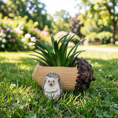 Creative Hedgehog Pinecone Resin Planter, Mini Succulent Pot for Indoor & Outdoor Garden Decor V1199-DT-TB-SZ008