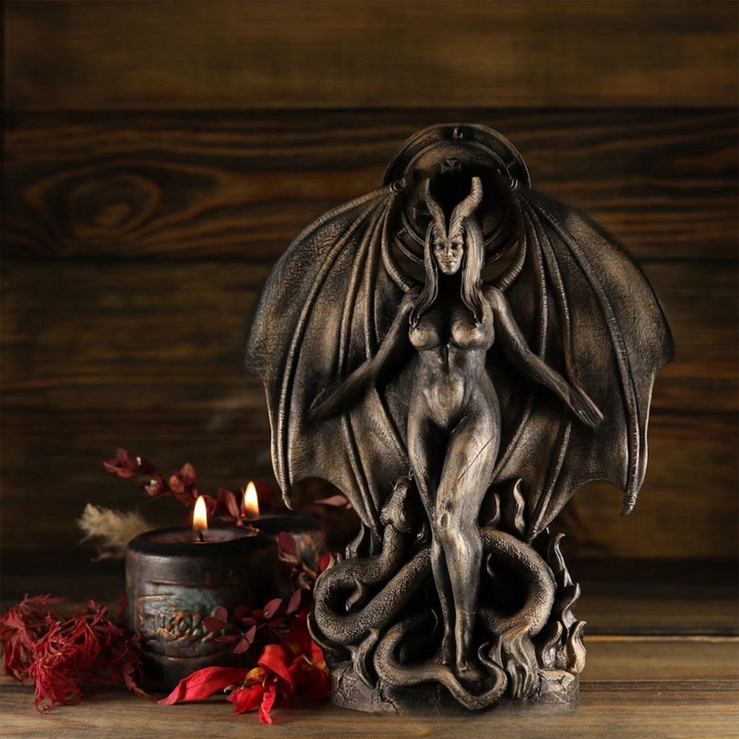 Lilith Inanna Goddess Statue - Gothic Resin Figurine, Halloween Home Decor V1199-DT-TB-SZ015