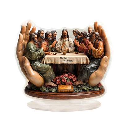 Acrylic "The Last Supper" Tabletop Statue - Religious Art Decor for Home & Office V1199-DT-TB-YKL001
