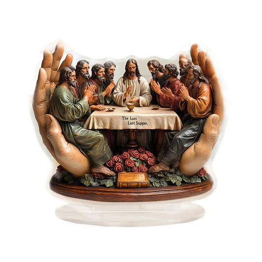Acrylic "The Last Supper" Tabletop Statue - Religious Art Decor for Home & Office V1199-DT-TB-YKL001