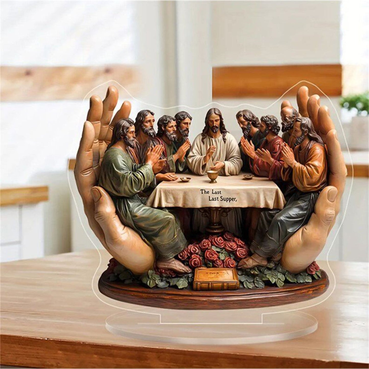 Acrylic "The Last Supper" Tabletop Statue - Religious Art Decor for Home & Office V1199-DT-TB-YKL001