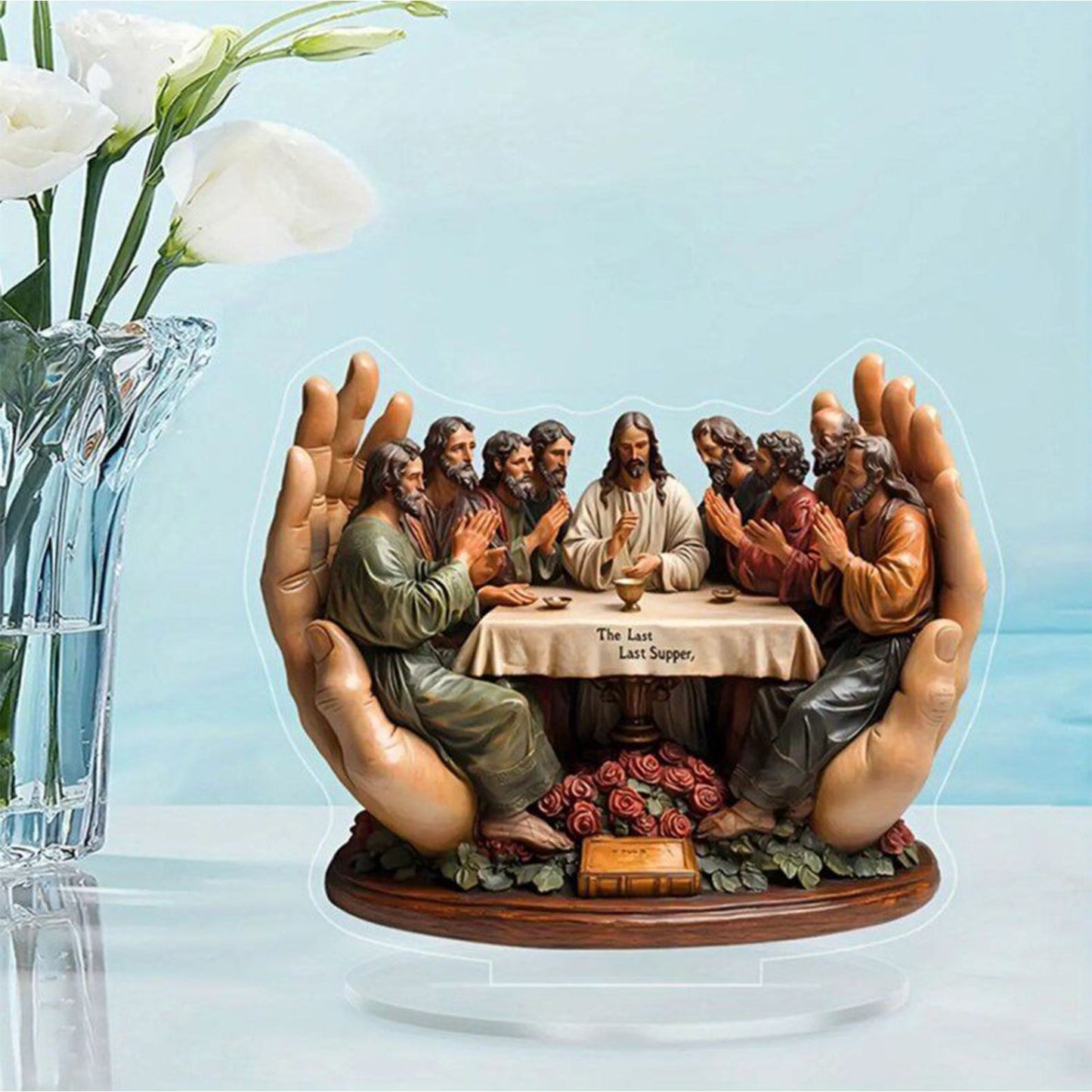 Acrylic "The Last Supper" Tabletop Statue - Religious Art Decor for Home & Office V1199-DT-TB-YKL001