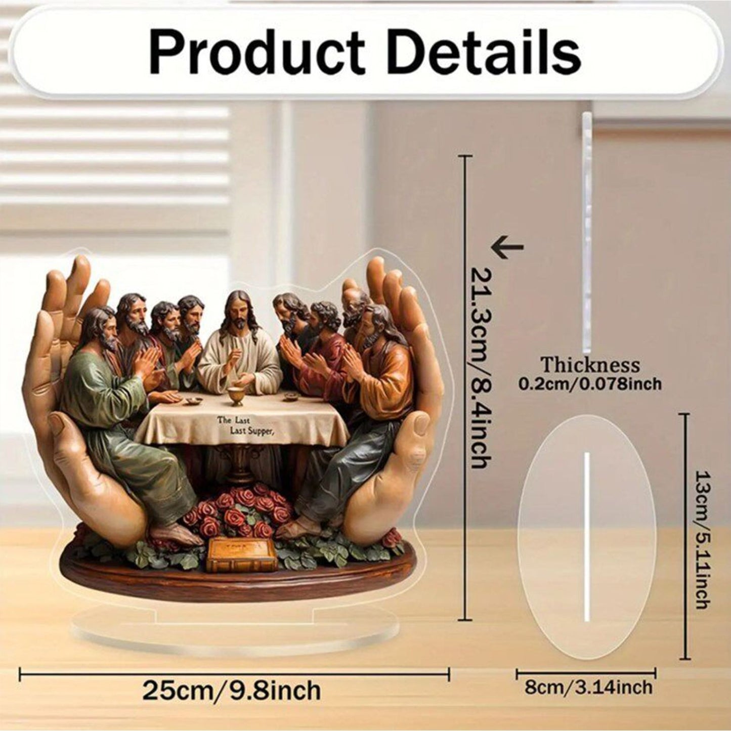 Acrylic "The Last Supper" Tabletop Statue - Religious Art Decor for Home & Office V1199-DT-TB-YKL001