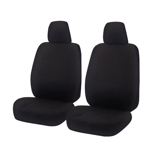 Seat Covers for ISUZU D-MAX 06/2012 - ON DUAL CAB CHASSIS UTILITY FRONT 2X BUCKETS BLACK ALL TERRAIN V121-ALTMDMX704