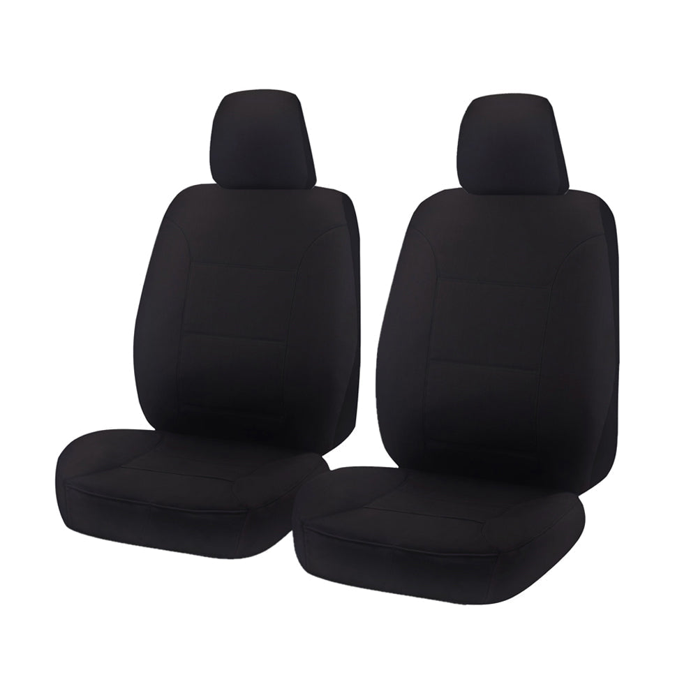 Seat Covers for ISUZU D-MAX 06/2012 - 06/2020 DUAL CAB CHASSIS UTILITY FRONT 2X BUCKETS BLACK CHALLENGER V121-CHTMDMX704