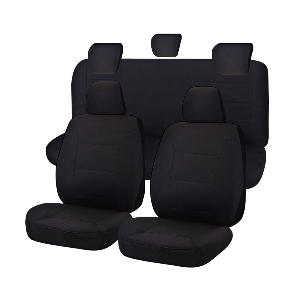 Seat Covers for TOYOTA HILUX SR - SR5 4X4 KUN26R - GGN25R 04/2005 - 06/2015 S DUAL CAB UTILITY FR BLACK V121-CHTMHIL704