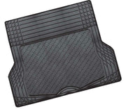 ALUMINIUM LOOK 1-Piece Boot Mat - BLACK [Rubber/Aluminium Look] V121-CMTBOOTBLK