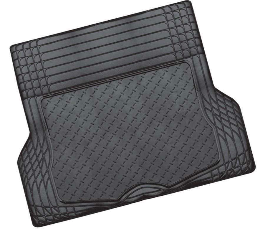 ALUMINIUM LOOK 1-Piece Boot Mat - BLACK [Rubber/Aluminium Look] V121-CMTBOOTBLK