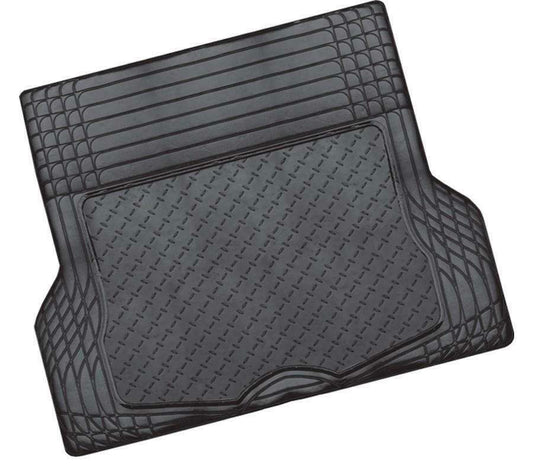 ALUMINIUM LOOK 1-Piece Boot Mat - BLACK [Rubber/Aluminium Look] V121-CMTBOOTBLK