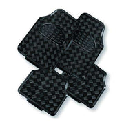 VENOM 4-Piece Car Mat - BLACK [Rubber/Aluminium Look] V121-CMTVENOBLK