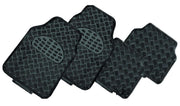 VENOM 4-Piece Car Mat - BLACK [Rubber/Aluminium Look] V121-CMTVENOBLK