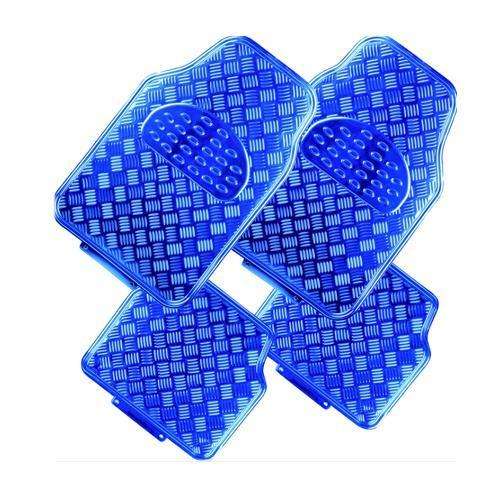 VENOM 4-Piece Car Mat - BLUE [Rubber/Aluminium Look] V121-CMTVENOBLU