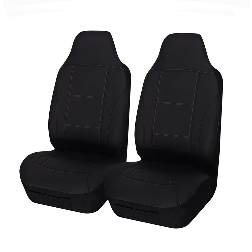 Universal Lavish Front Seat Covers Size 60/25 | Black/White Stitching V121-LAVA2519