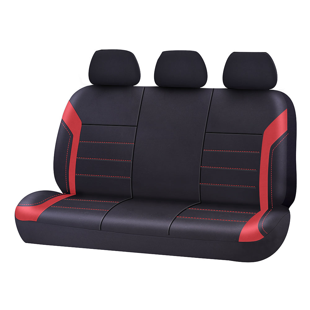 Universal Ultra Light Neoprene Rear Seat Covers Size 06/08H | Black/Red V121-NEO0608H05