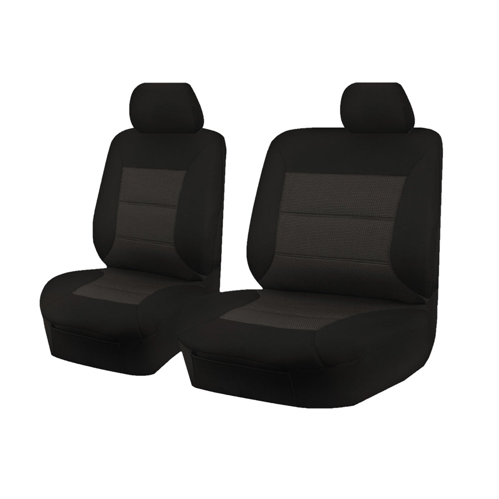 Seat Covers for ISUZU D-MAX 06/2012 - 2016 SINGLE CAB CHASSIS UTILITY FRONT BUCKET + _ BENCH BLACK PREMIUM V121-PMTMDMX504