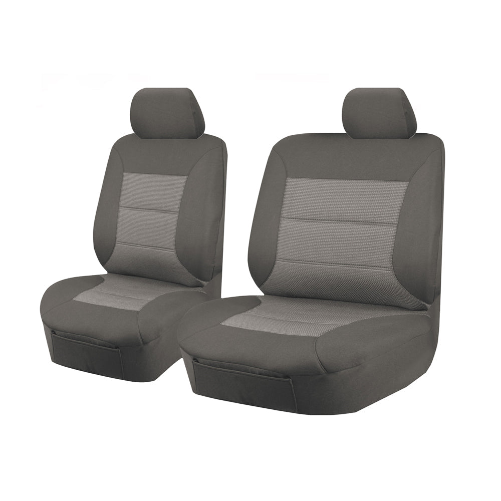 Seat Covers for TOYOTA LANDCRUISER 70 SERIES VDJ 05/2007 - ON SINGLE / DUAL CAB FRONT BUCKET + _ BENCH GREY V121-PMTMLC207