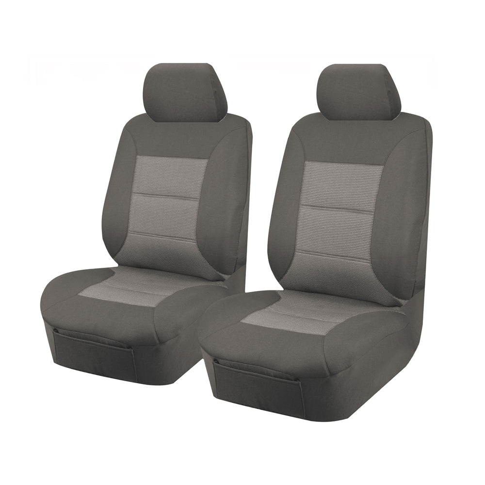Seat Covers for MITSUBISHI TRITON MQ SERIES 01/2015 - ON DUAL / CLUB CAB UTILITY FRONT 2X BUCKETS GREY PREMIUM V121-PMTMTRI0907
