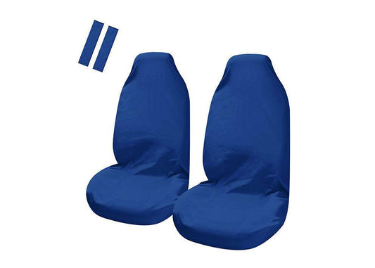 Universal Pulse Throwover Front Seat Covers - Bonus Seat Belt Buddies | Blue V121-PULSBT003