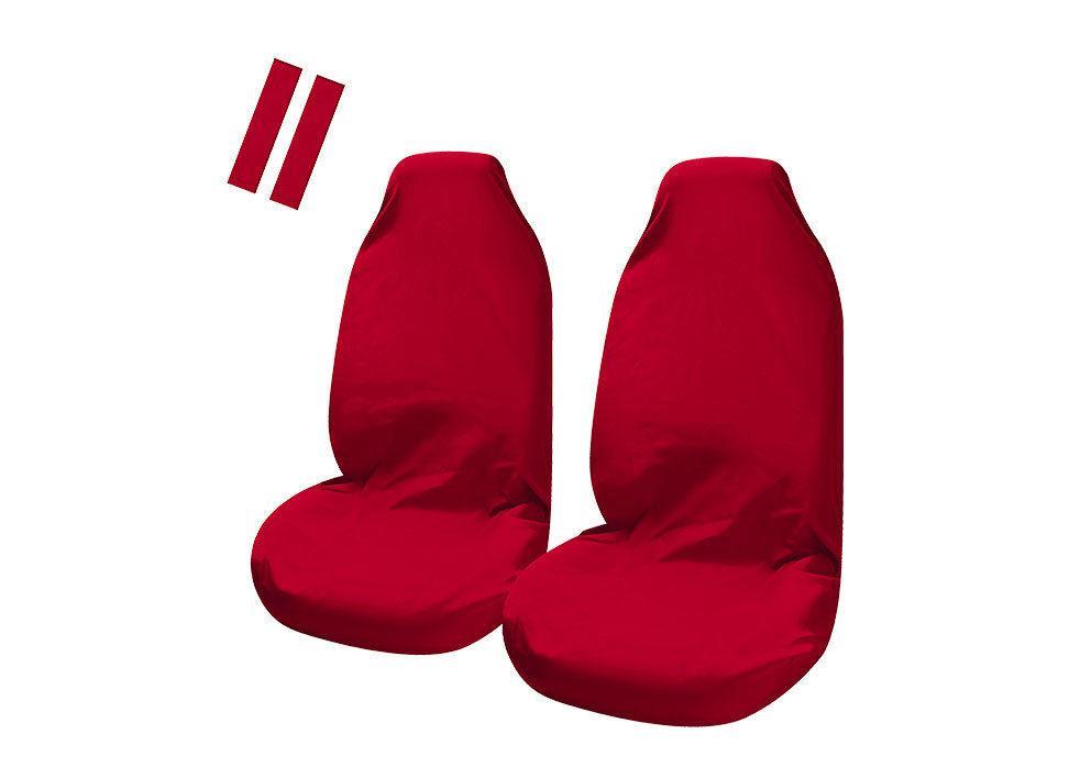Universal Pulse Throwover Front Seat Covers - Bonus Seat Belt Buddies | Red V121-PULSBT005