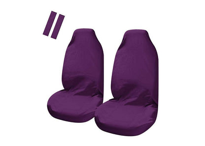 Universal Pulse Throwover Front Seat Covers - Bonus Seat Belt Buddies | Purple V121-PULSBTO12