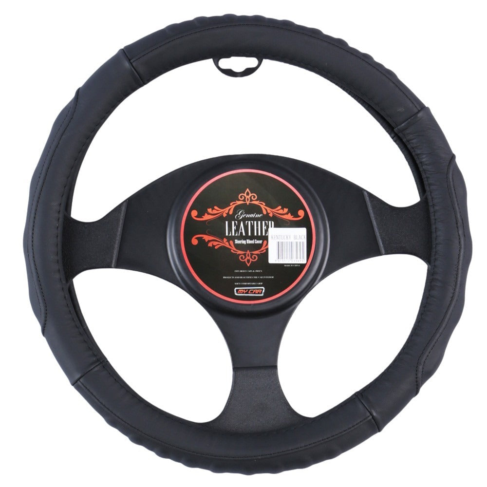 Kentucky Steering Wheel Cover - Black [Leather] V121-SWCKENTBLK