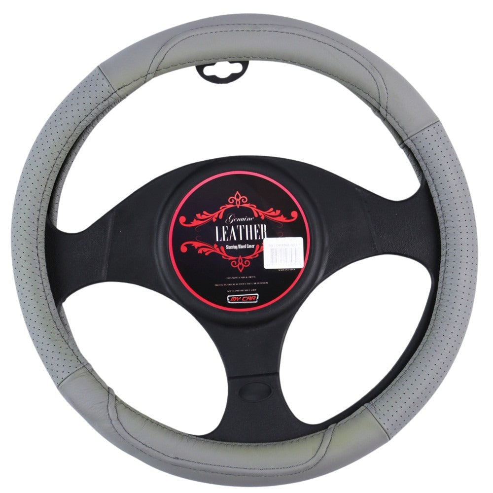 Oklahoma Steering Wheel Cover - Grey [Leather] V121-SWCOKLAGRY