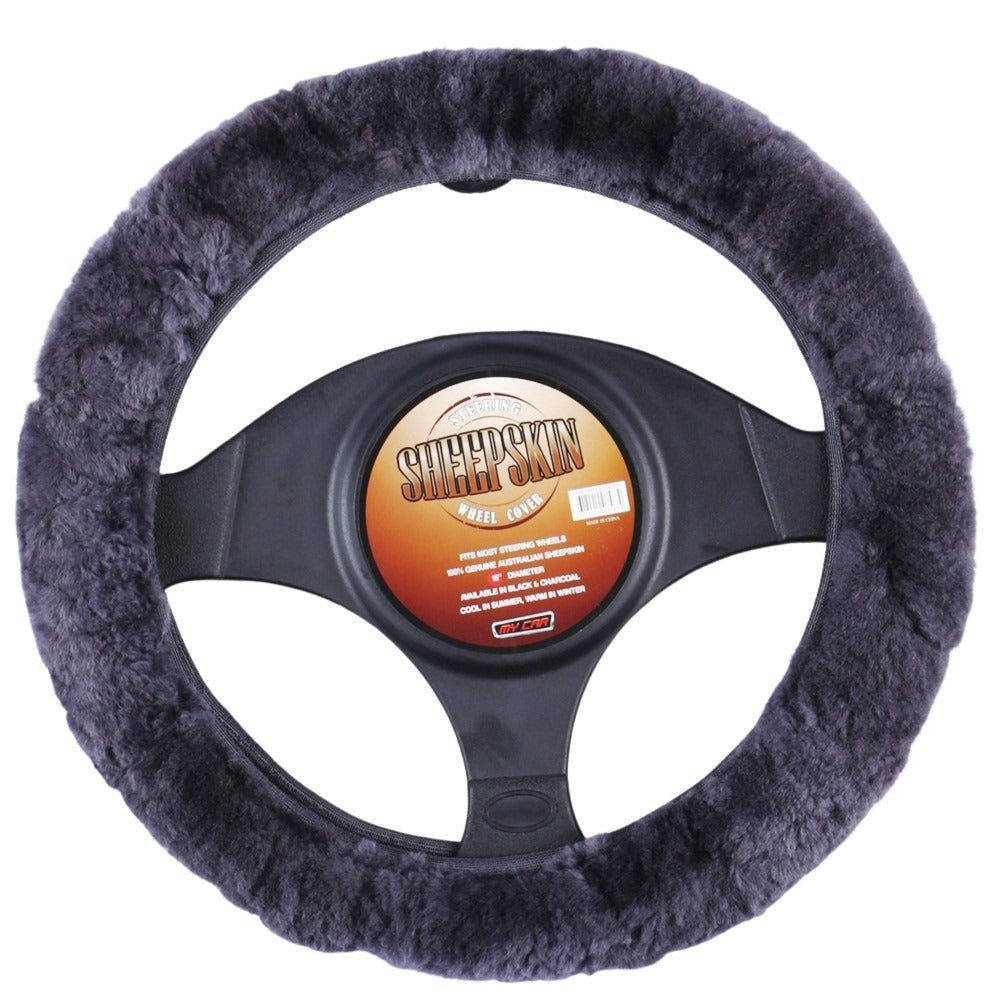 Sheepskin Steering Wheel Cover - Charcoal V121-SWCSHEEPSKINCHA