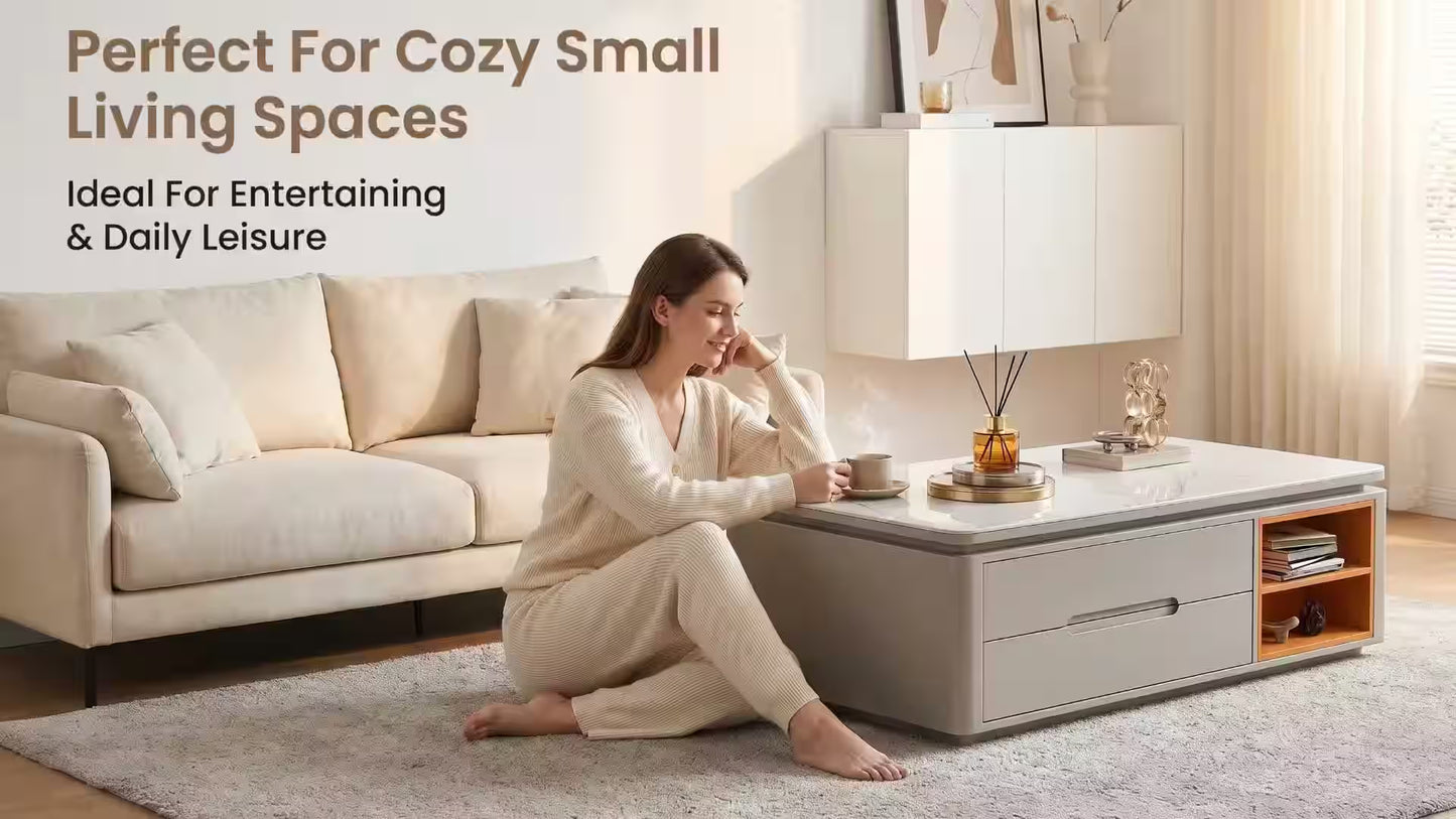 Chinese Light Luxury Minimalist 12mm Sintered Stone Coffee Table V1213-002