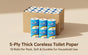 Coreless Toilet Paper, 18 Rolls Per Carton V1213-101