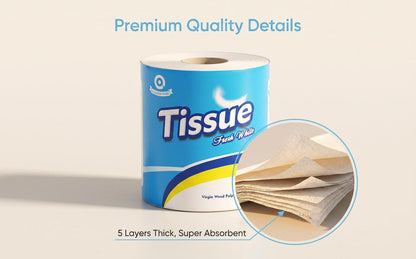 Coreless Toilet Paper, 18 Rolls Per Carton V1213-101