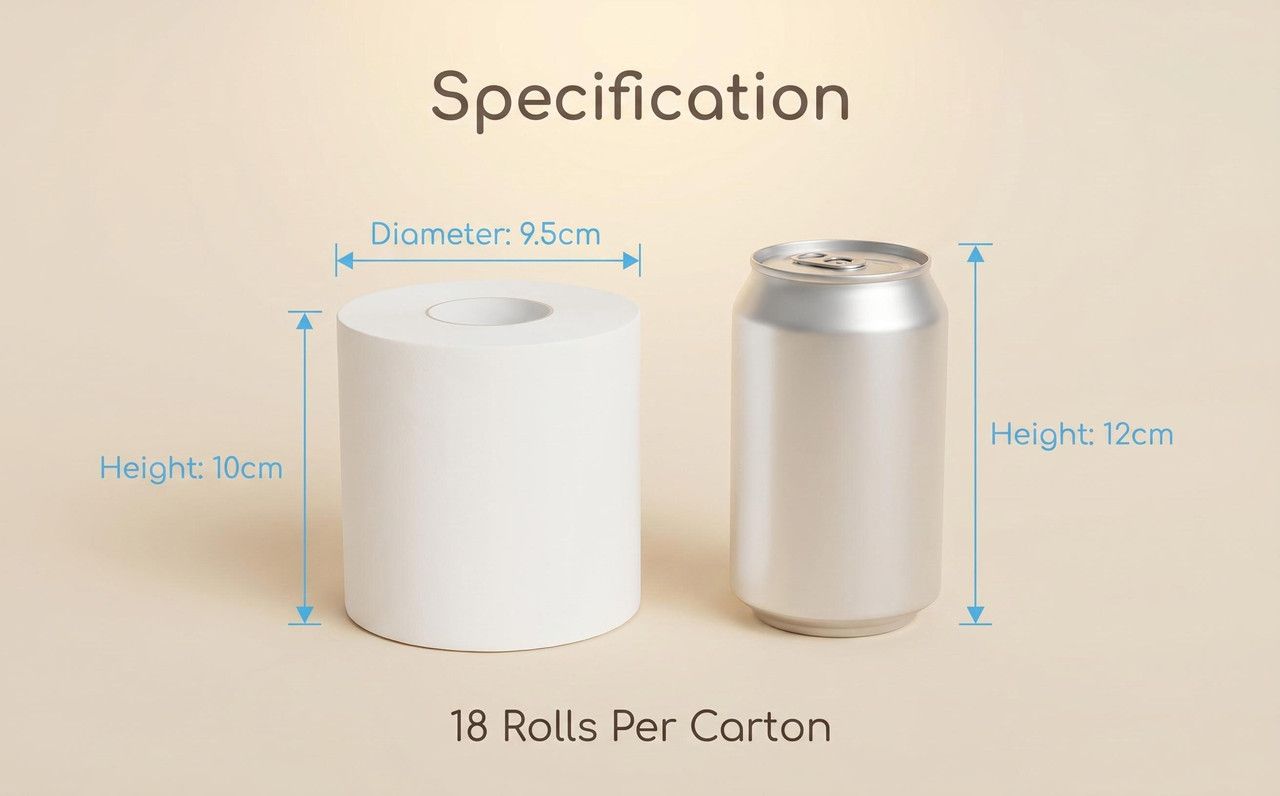 Coreless Toilet Paper, 18 Rolls Per Carton V1213-101