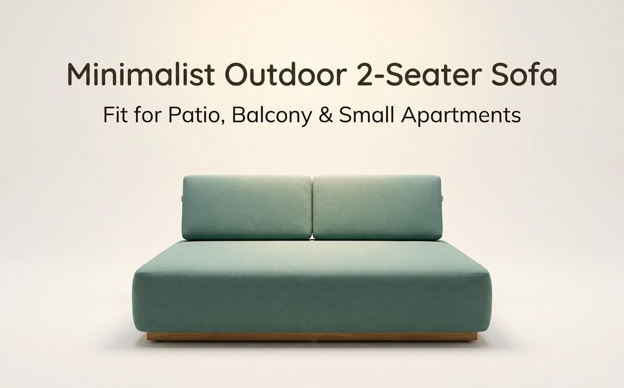 Nordic Minimalist Outdoor 2-Seater Fabric Sofa V1213-130