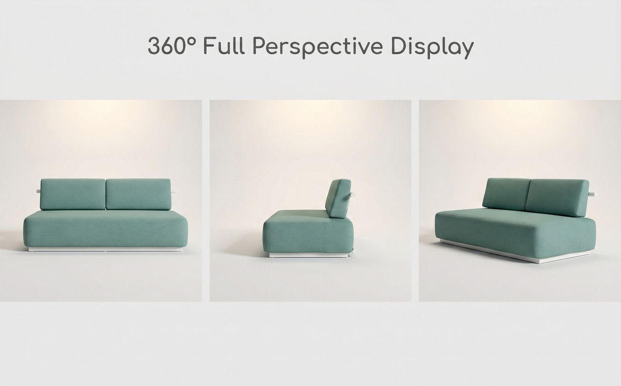 Nordic Minimalist Outdoor 2-Seater Fabric Sofa V1213-130