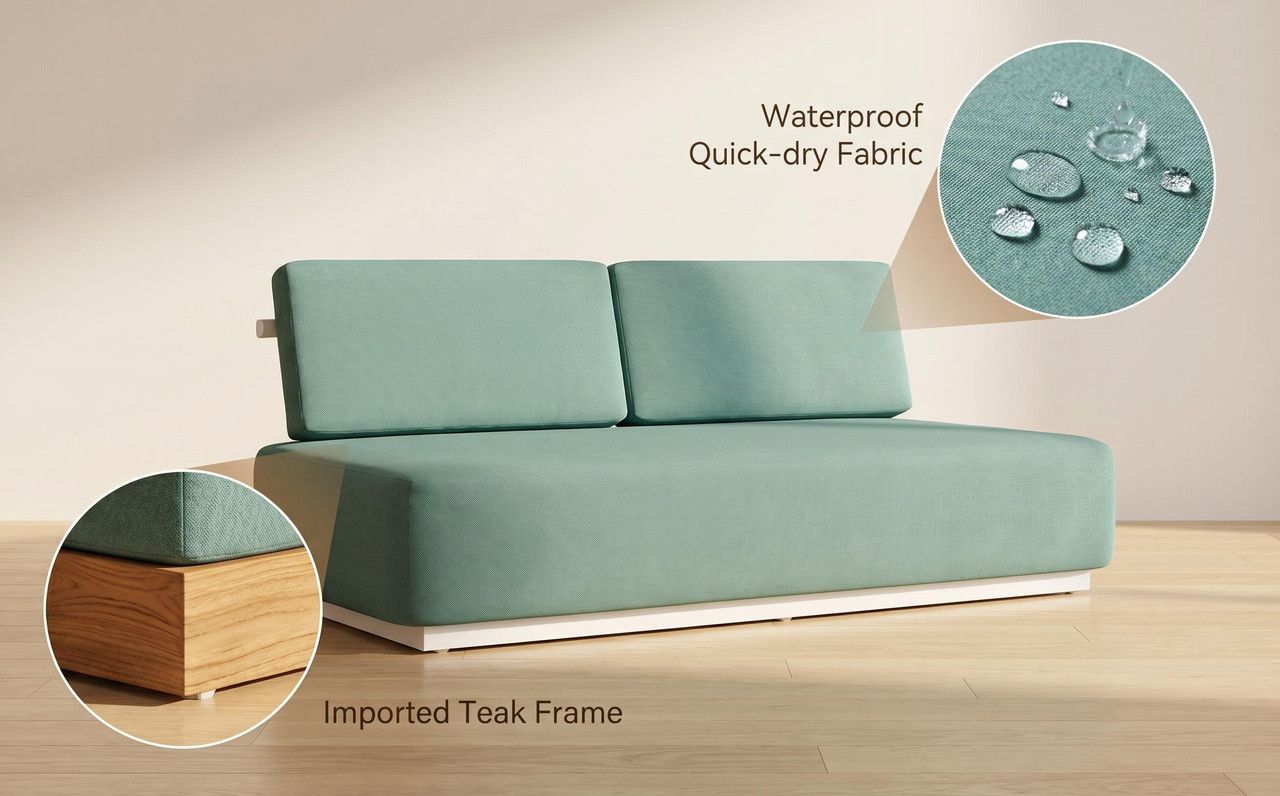 Nordic Minimalist Outdoor 2-Seater Fabric Sofa V1213-130