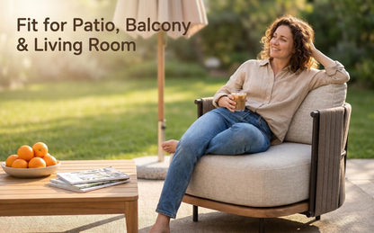 Woven Armrest Single Outdoor Sofa V1213-131