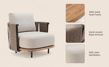 Woven Armrest Single Outdoor Sofa V1213-131