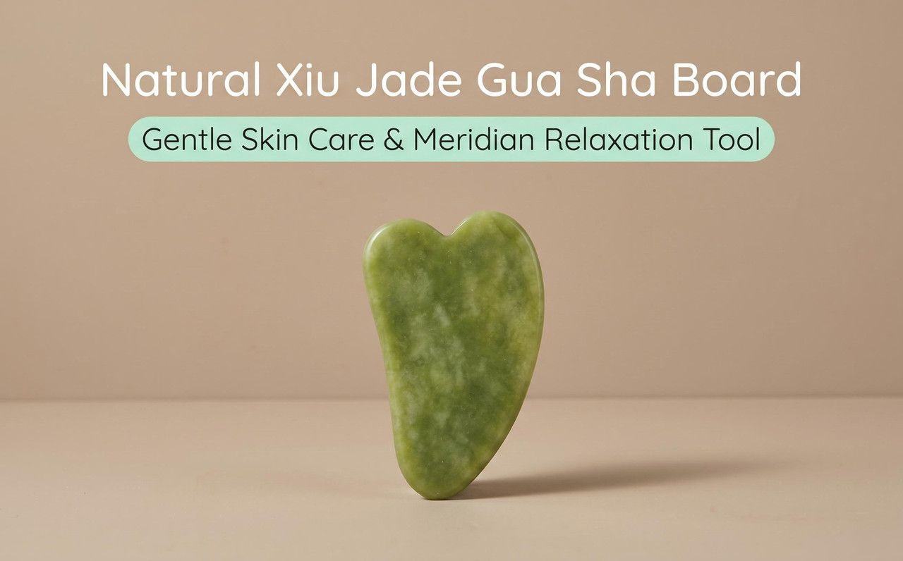 Natural Xiuyu Jade Heart-Shaped Gua Sha Board(10 pieces) V1213-141