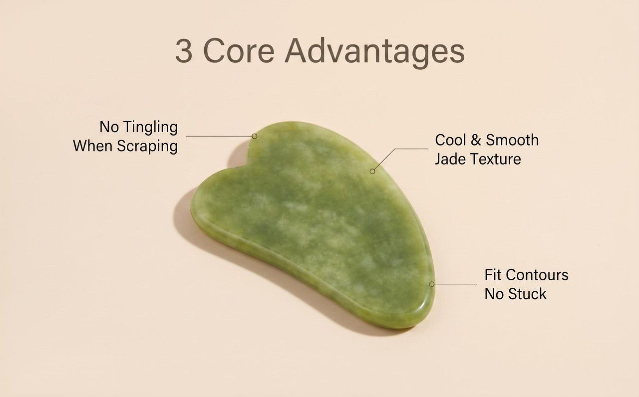 Natural Xiuyu Jade Heart-Shaped Gua Sha Board(10 pieces) V1213-141