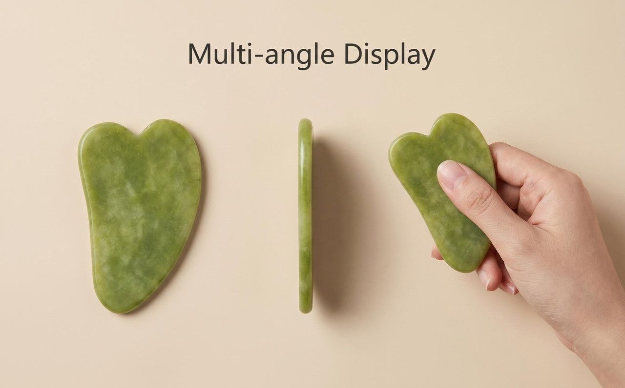 Natural Xiuyu Jade Heart-Shaped Gua Sha Board(10 pieces) V1213-141
