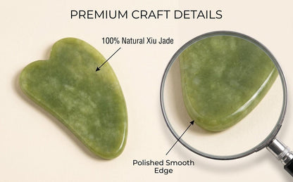 Natural Xiuyu Jade Heart-Shaped Gua Sha Board(10 pieces) V1213-141