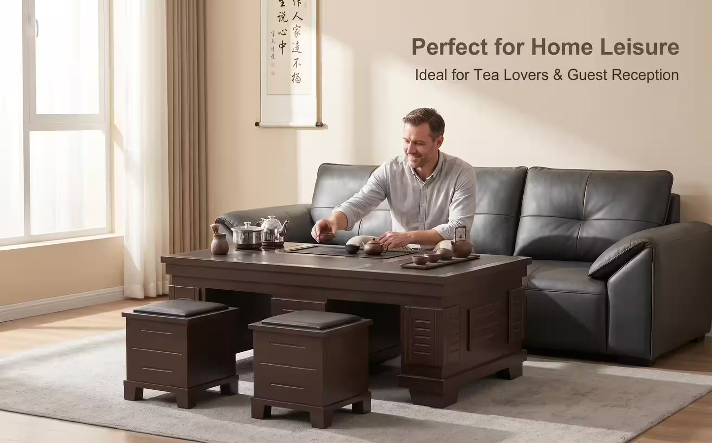 1.5m New Chinese Style Walnut Kung Fu Tea Table V1213-914